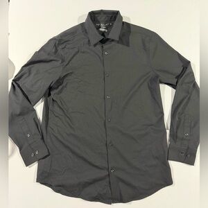 Perry Ellis Men's Black Long-Sleeve Dress Shirt